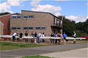 Eights getting ready in front of clubhouse